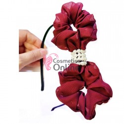 Bentita deosebita pentru par color Cod TTG46EE Visiniu cu Negru